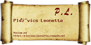 Plávics Leonetta névjegykártya